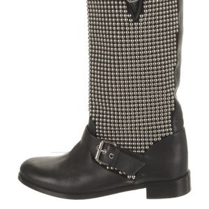 Christian Louboutin studded moto boots